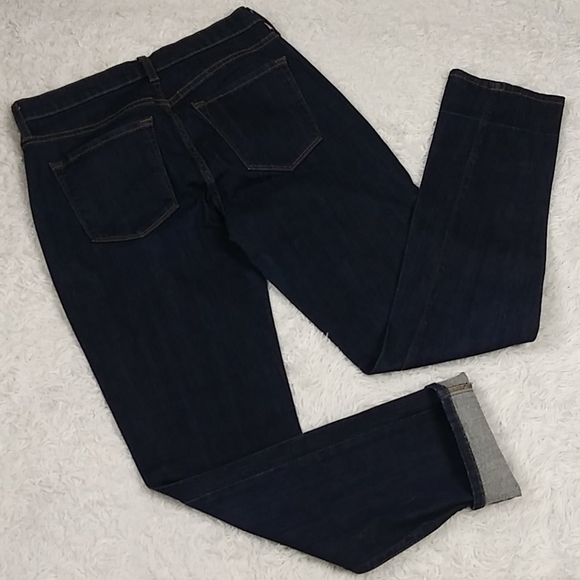 J Brand For Theory Georgia Philosophy Blue Raw Dark Wash Mid Rise Ankle Jean - Picture 14 of 14